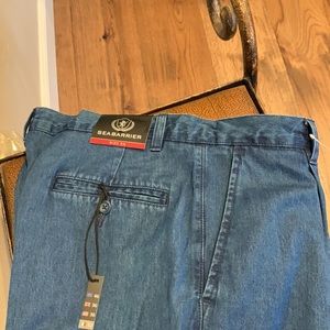 Sea Barrier Jeans Slacks with pleats are classic & vintage turned fashion design